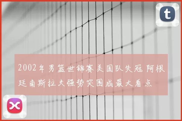2002年男篮世锦赛美国队失冠 阿根廷南斯拉夫强势突围成最大看点